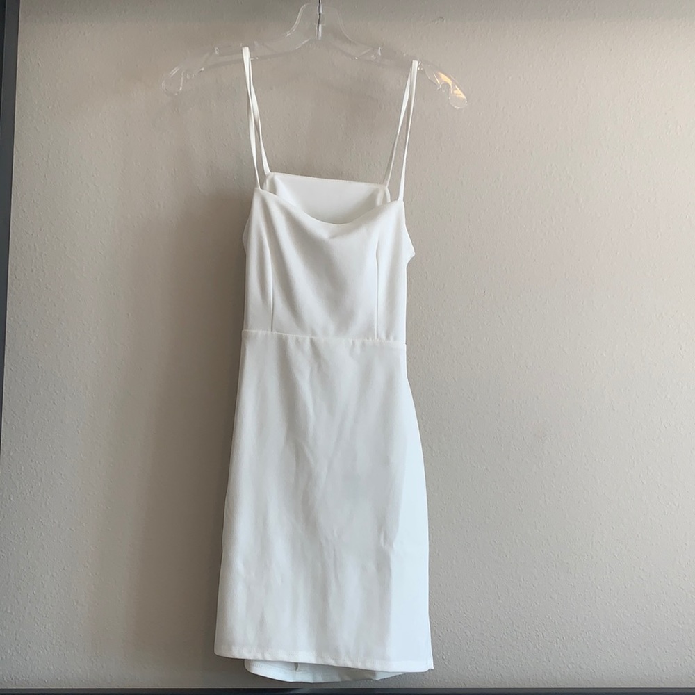 NWT white open back spaghetti strap dress